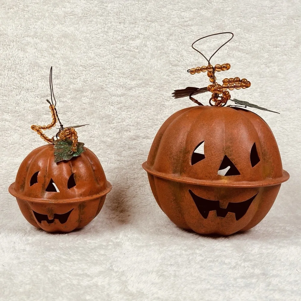 Vintage Halloween Jack o Lantern Pumpkin Bell 6